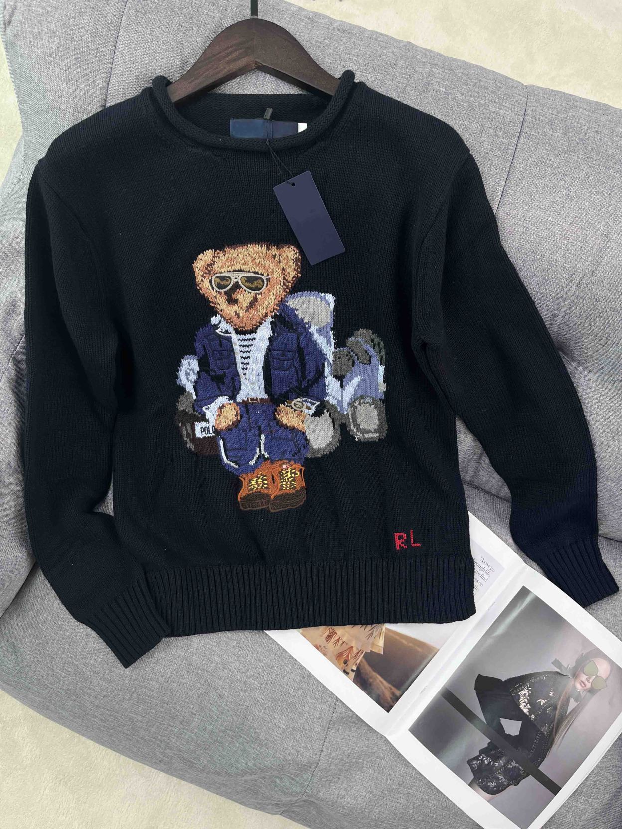 Pull en coton avec Polo Bear