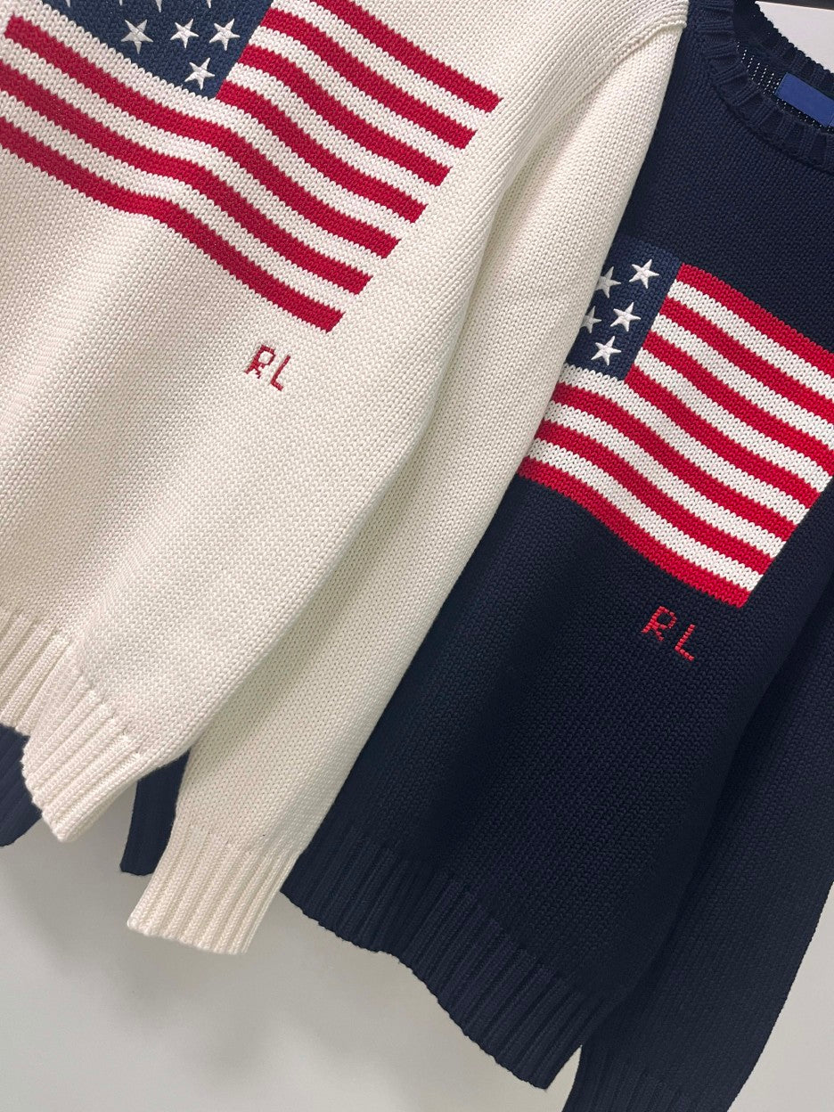 Jersey de Algodón con Bandera Americana para Hombre RL