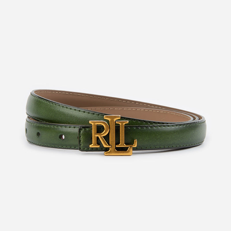 RL thin leather belt