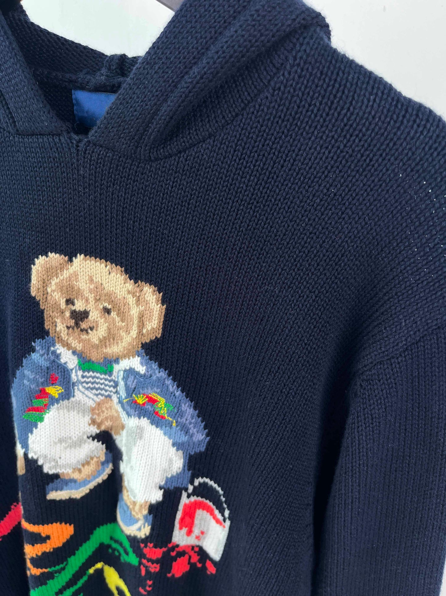 Jersey con Capucha de Algodón con Intarsia del Iconico RL Bear