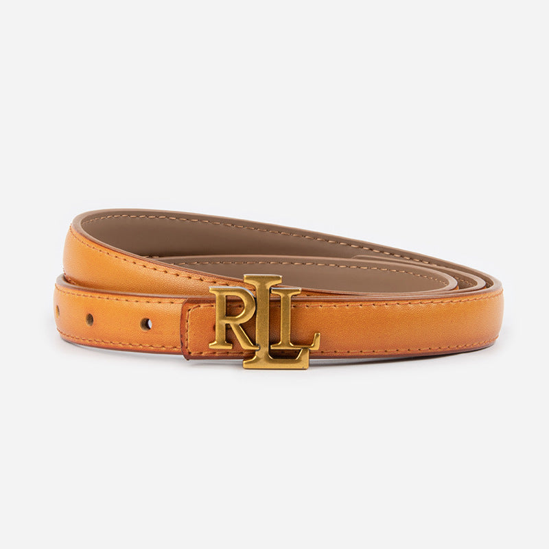 RL thin leather belt