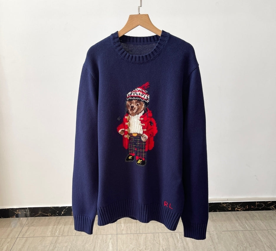 Women's RL Bear Crew Neck Cotton Sweater 