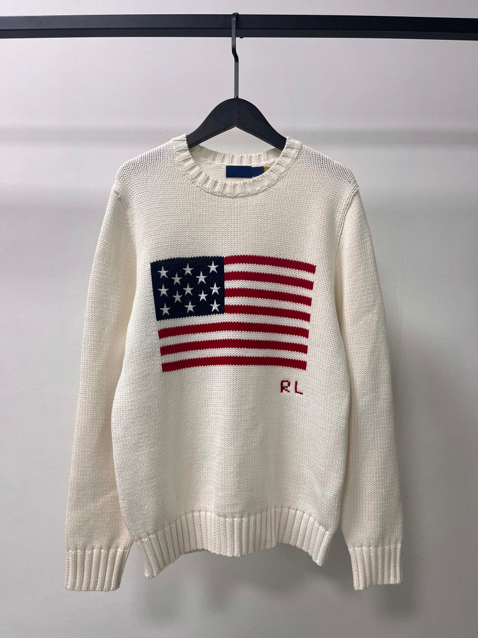 Jersey de Algodón con Bandera Americana para Hombre RL