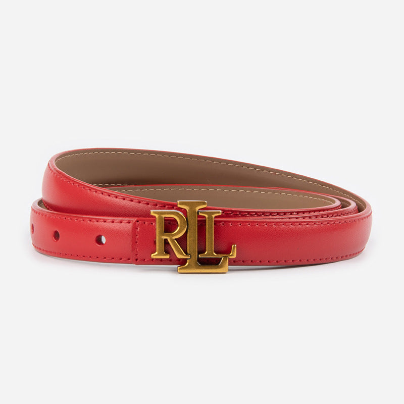 RL thin leather belt