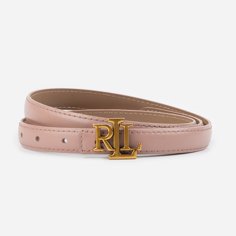 RL thin leather belt