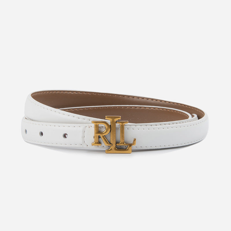 RL thin leather belt