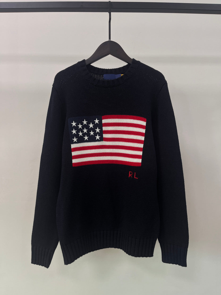 Jersey de Algodón con Bandera Americana para Hombre RL