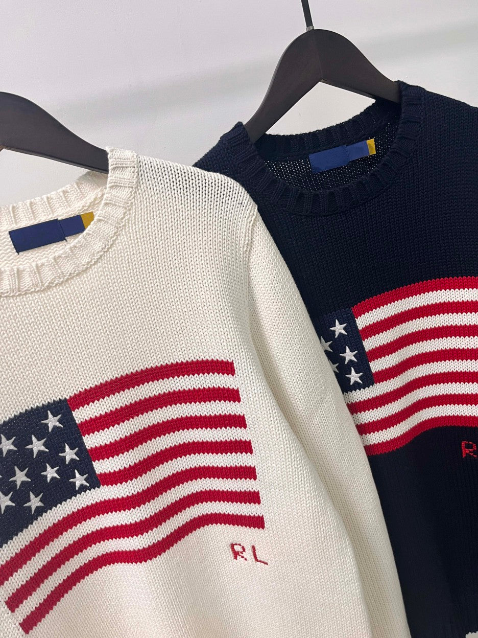 Jersey de Algodón con Bandera Americana para Hombre RL