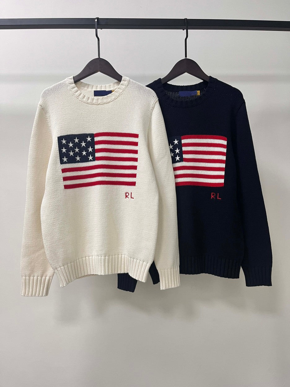 Jersey de Algodón con Bandera Americana para Hombre RL